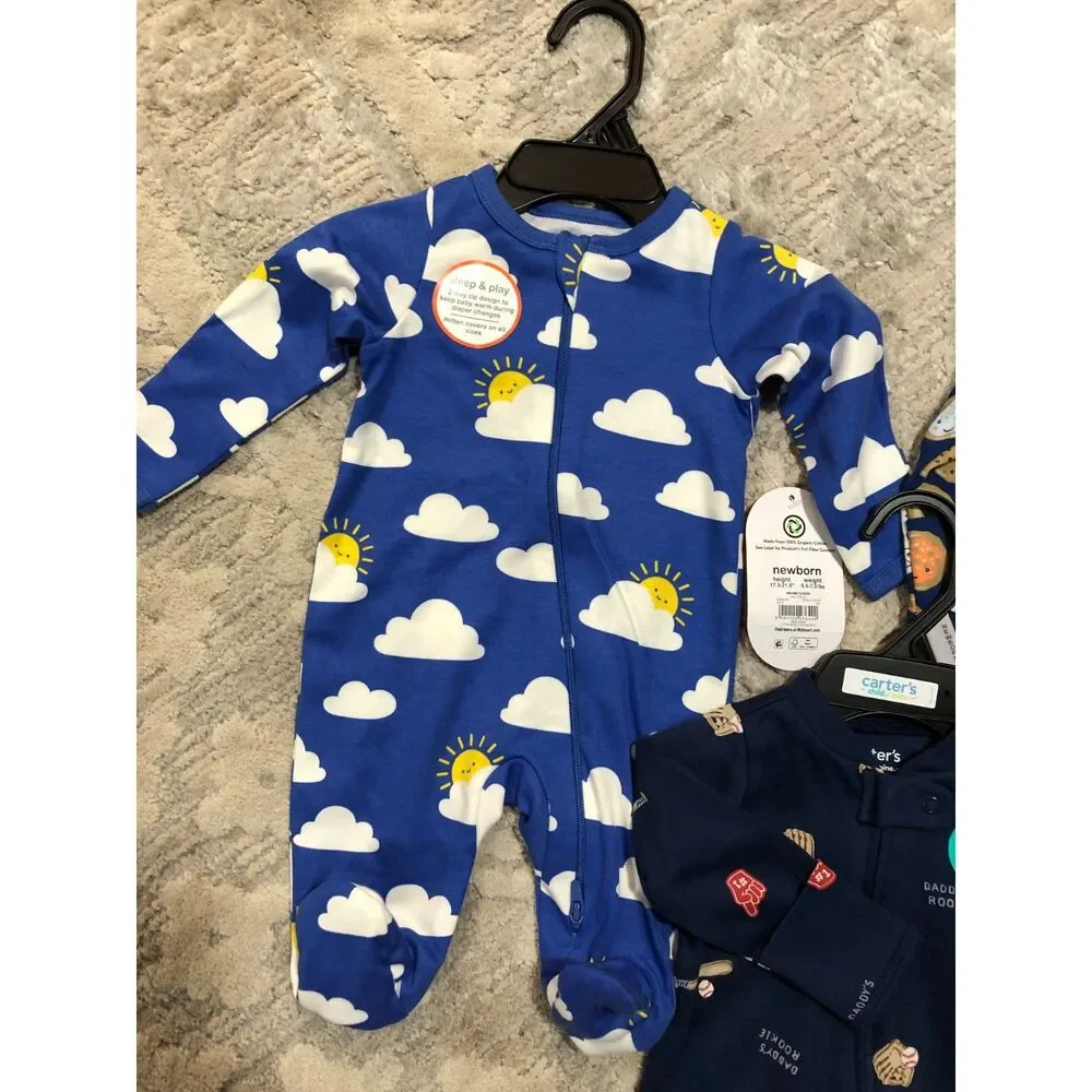 3 Piece Boys Bundle Zip Up Sleepers New With Tags Newborn